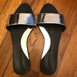 Zara silver flat shoe